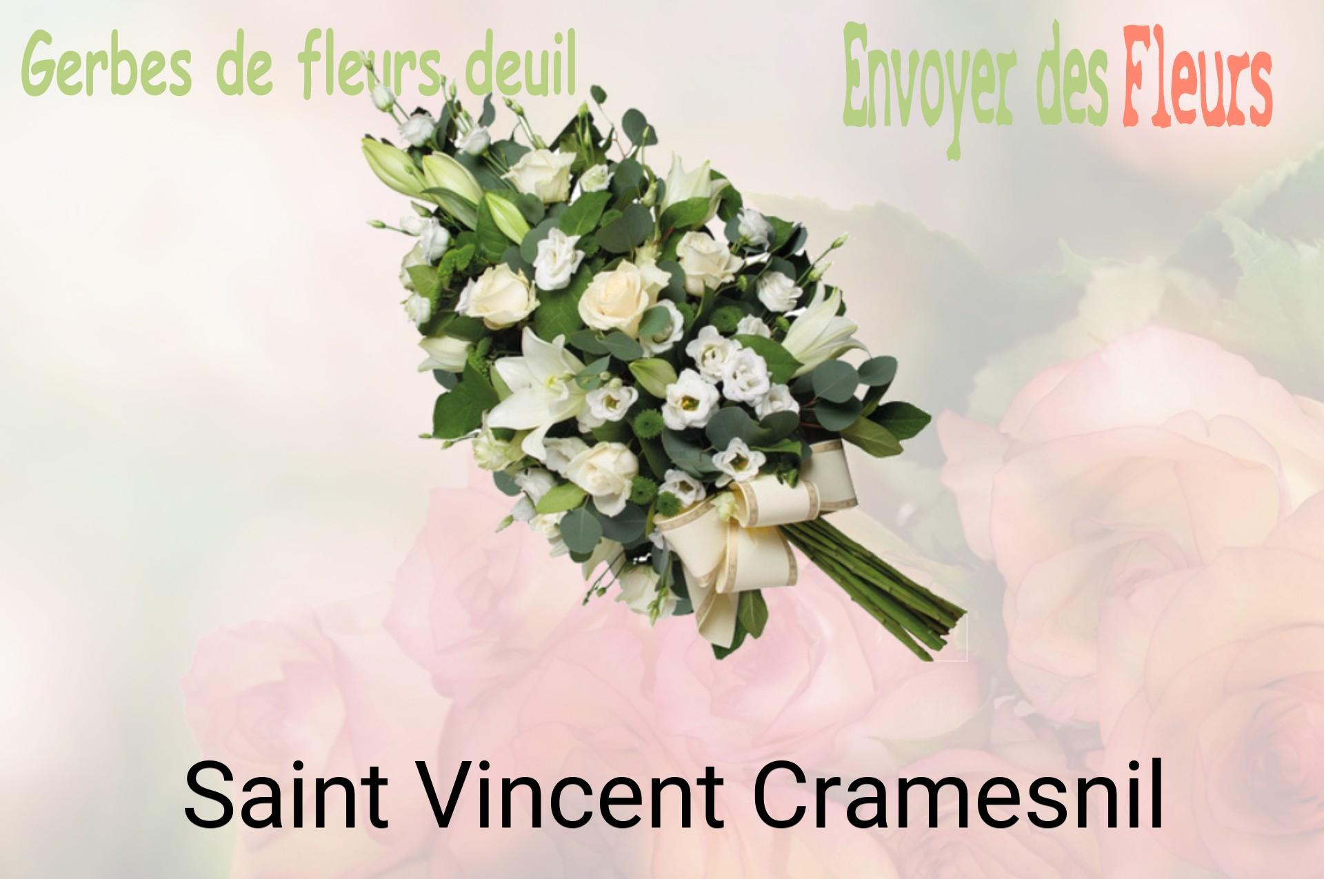 Gerbe de fleurs de deuil livrée à Saint-Vincent-Cramesnil